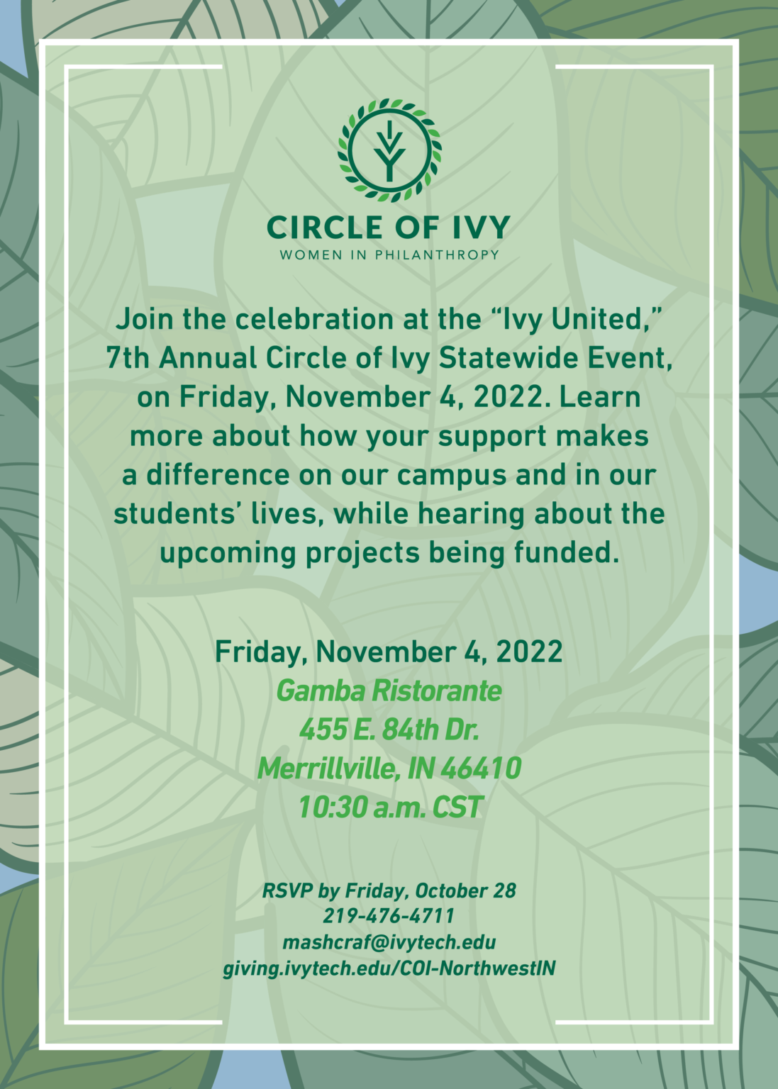 Lake County and Valparaiso Circle of Ivy Event Ivy Tech Foundation